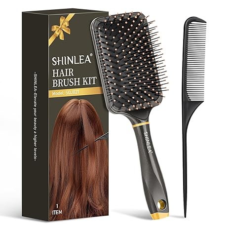 Smart Salon Professional Paddle Hair Brush – For Blow Drying, Straightening & Detangling All Hair Lengths, Soft Cushioned Base