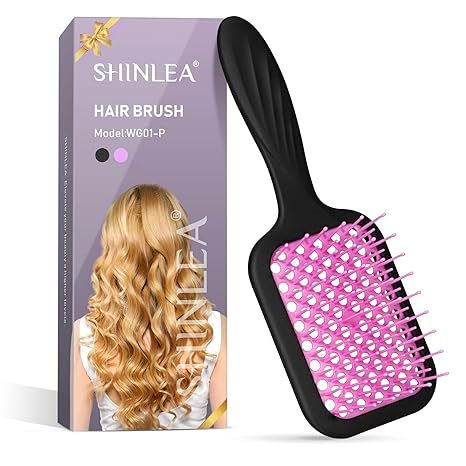 Vented Detangler Hair Brush for Curly Thick Hair, Women Hairbrush with