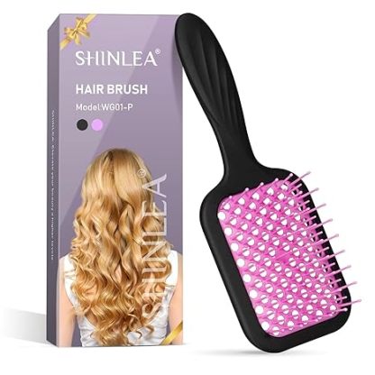Vented Detangler Hair Brush for Curly Thick Hair, Women Hairbrush with