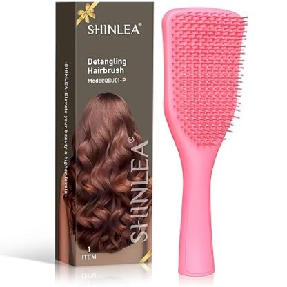 Detangler Hair Brush for Wet & Dry Hair, No Tangle Wave-shaped Soft Bristle Hairbrush for Reduces Breakage, Lightweight Travel Brush Detangling All Hair Types