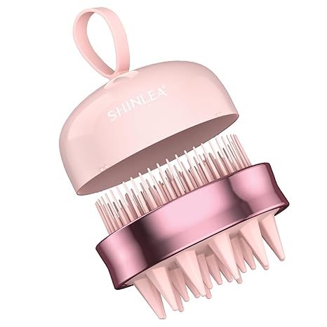 2-in-1 Scalp Massager Shampoo Brush, Scalp Scrubber for Hair Growth & Dandruff Removal, Hair Scrubber with Soft Silicone Bristles, Wet Dry Scalp Exfoliator for Scalp Care