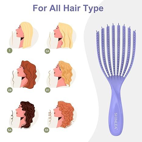 Detangler Brush for Curly Hair, Hair Brush for Wet or Dry Hair, Easily Brushes Through Curl Hair and Reduces Breakage, Pain-Free Brush Hair, Curly Hair Brush for Women Men Kid