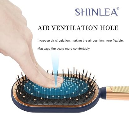 Large Paddle Brush, Detangling Brush for Thick Thin Hair, Professional Paddle Brush for Blow Drying, Massage Flexible Soft Bristles, Deluxe Gold Handle, Hair Brush for Women Men Kids