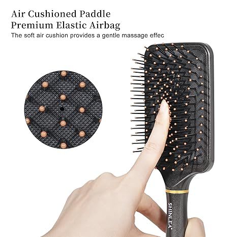 Paddle Brush for Blow Drying, Detangling Brush for Curling Straight Thick Thin Wet and Dry Hair, Large Paddle Hair Brush with Soft Nylon Bristle, Hair Brushes for Women Men Kids