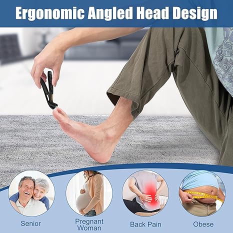 Angled Head Nail Clippers for Seniors Thick Nails, German Professional Fingernail ToeNail Clippers with Catcher and Sharp Wide Opening, Nail Clipper Set for Men Women Pregnant