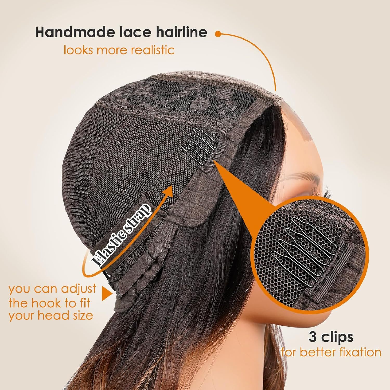 Brown Highlight Wig for Women, 26 Inch Long Curly Wavy Wigs Natural Looking Synthetic Heat Resistant Fiber Wig, Lace Hairline Wig for Daily Use, Halloween & Cosplay, Brown Highlight