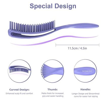 Detangler Brush for Curly Hair, Hair Brush for Wet or Dry Hair, Easily Brushes Through Curl Hair and Reduces Breakage, Pain-Free Brush Hair, Curly Hair Brush for Women Men Kid