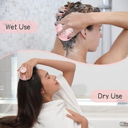 Silicone Scalp Massager Shampoo Brush, Head Scrubber with Soft Bristles for Hair Growth, Scalp Exfoliator for Dandruff Removal, Wet Dry Hair Brush for Scalp Care