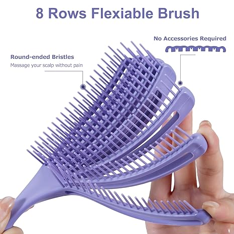 Detangler Brush for Curly Hair, Hair Brush for Wet or Dry Hair, Easily Brushes Through Curl Hair and Reduces Breakage, Pain-Free Brush Hair, Curly Hair Brush for Women Men Kid