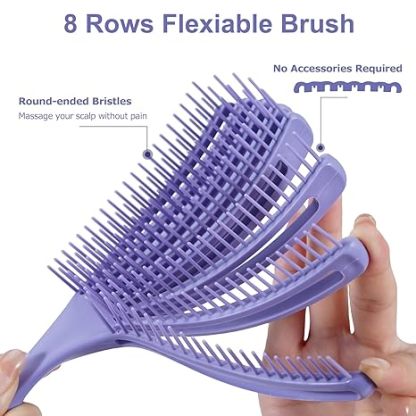 Detangler Brush for Curly Hair, Hair Brush for Wet or Dry Hair, Easily Brushes Through Curl Hair and Reduces Breakage, Pain-Free Brush Hair, Curly Hair Brush for Women Men Kid