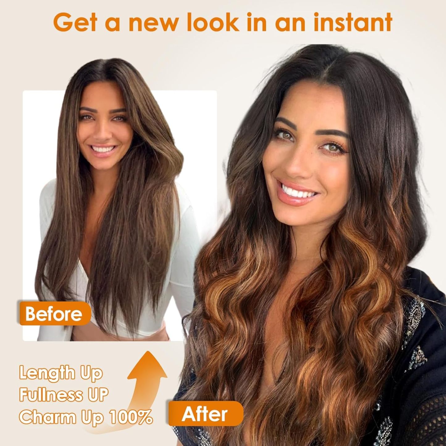 Brown Highlight Wig for Women, 26 Inch Long Curly Wavy Wigs Natural Looking Synthetic Heat Resistant Fiber Wig, Lace Hairline Wig for Daily Use, Halloween & Cosplay, Brown Highlight