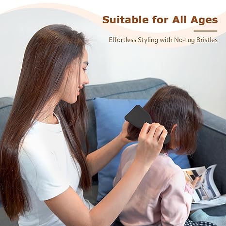 Detangler Hair Brush for Wet & Dry Hair, No Tangle Wave-shaped Soft Bristle Hairbrush for Reduces Breakage, Lightweight Travel Brush Detangling All Hair Types