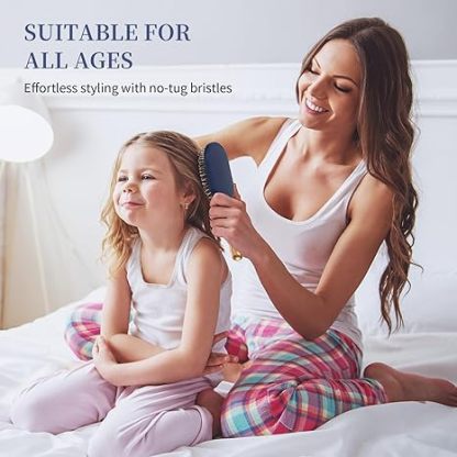 Large Paddle Brush, Detangling Brush for Thick Thin Hair, Professional Paddle Brush for Blow Drying, Massage Flexible Soft Bristles, Deluxe Gold Handle, Hair Brush for Women Men Kids