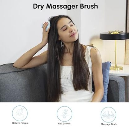 Silicone Scalp Massager Shampoo Brush, Head Scrubber with Soft Bristles for Hair Growth, Scalp Exfoliator for Dandruff Removal, Wet Dry Hair Brush for Scalp Care