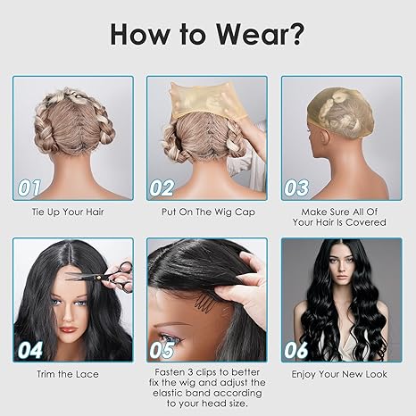 Black Wig for Women, 26 Inch Long Curly Wavy Wigs Natural Looking Synthetic Heat Resistant Fiber Wig, Lace Hairline Wig for Daily Use, Halloween & Cosplay, Black