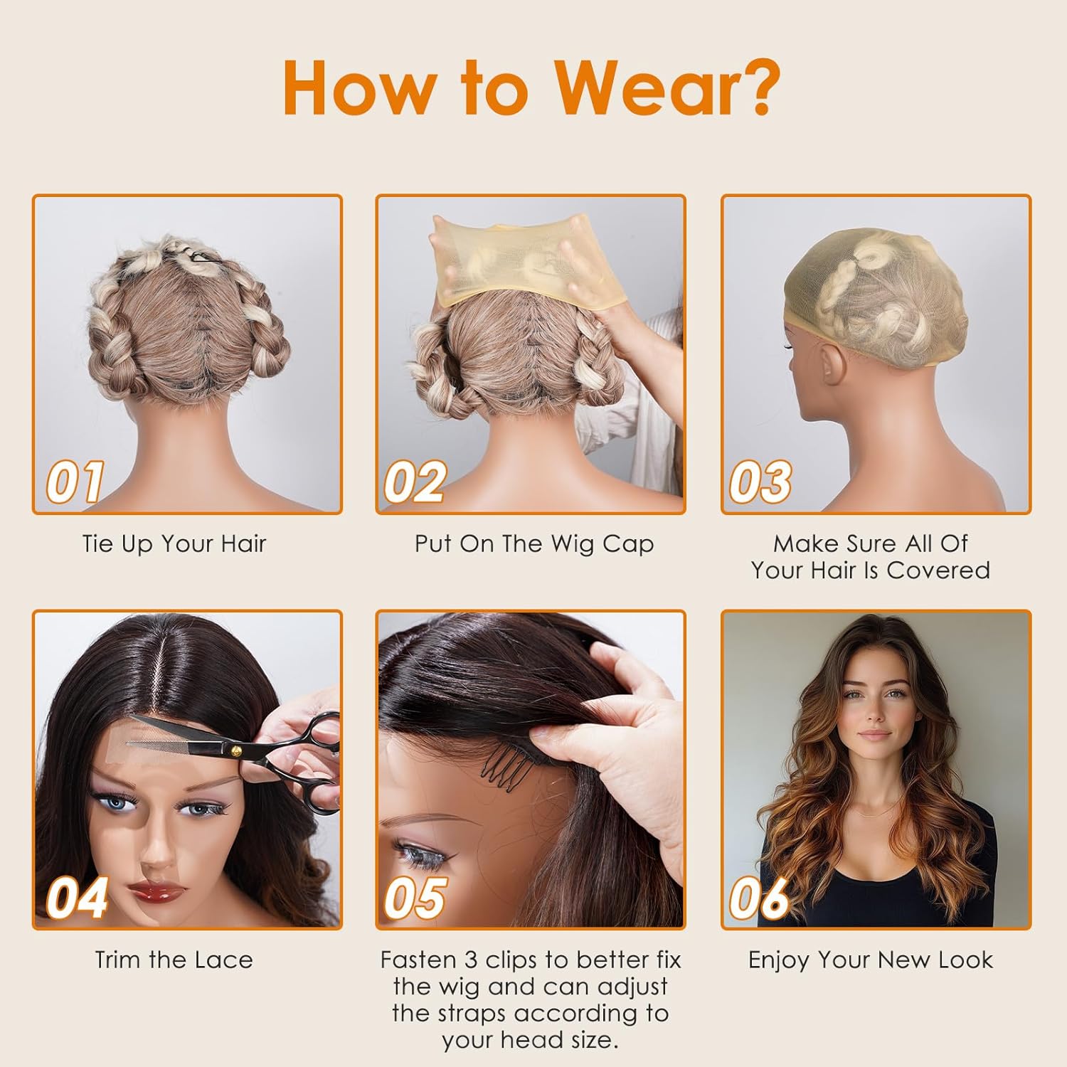 Brown Highlight Wig for Women, 26 Inch Long Curly Wavy Wigs Natural Looking Synthetic Heat Resistant Fiber Wig, Lace Hairline Wig for Daily Use, Halloween & Cosplay, Brown Highlight