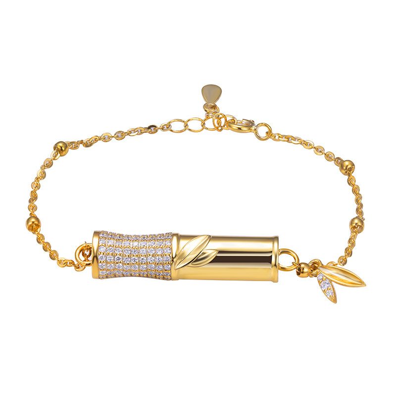 MissDiamond Lab Grown Diamond 0.2CT S925 Silver Yellow Chain Link Bracelet MSBS-004