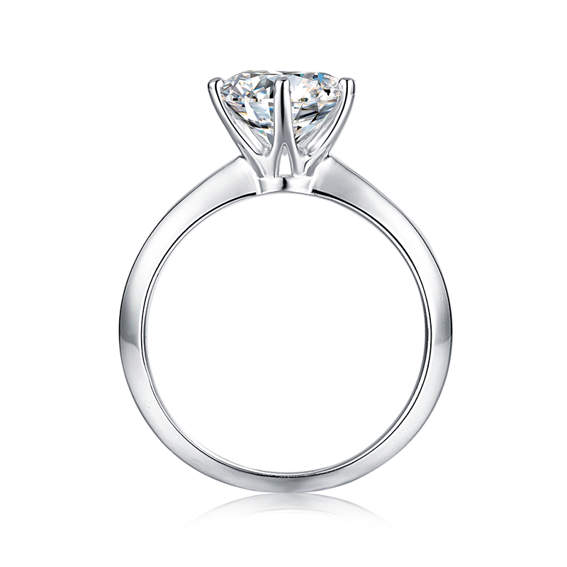 MissDiamond Round Cut Lab Grown Diamond 3CT D VS1 18k White Gold Ring M031