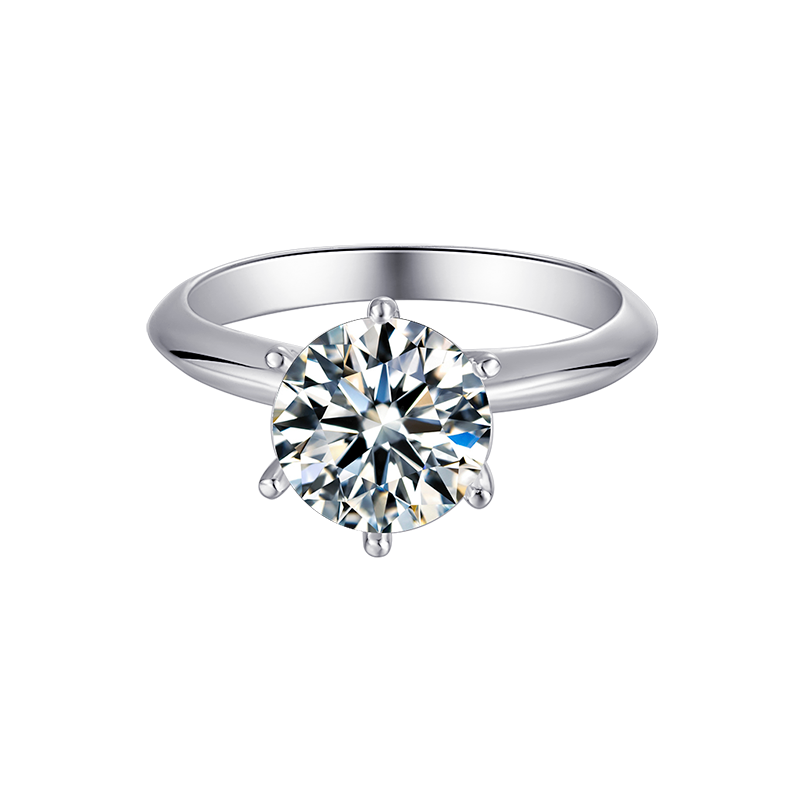 MissDiamond Round Cut Lab Grown Diamond 3CT D VS1 18k White Gold Ring M031