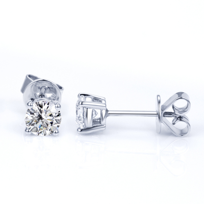 MissDiamond Round Cut Lab Grown Diamond 0.5CT D  VS1 VVS1 Platinum Studs Earrings MSE-329