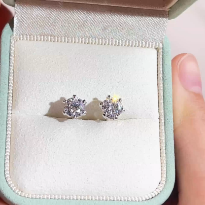 MissDiamond Round Shape Lab Grown Diamond 0.3CT 18K White Gold Studs Earrings KDE-004-01