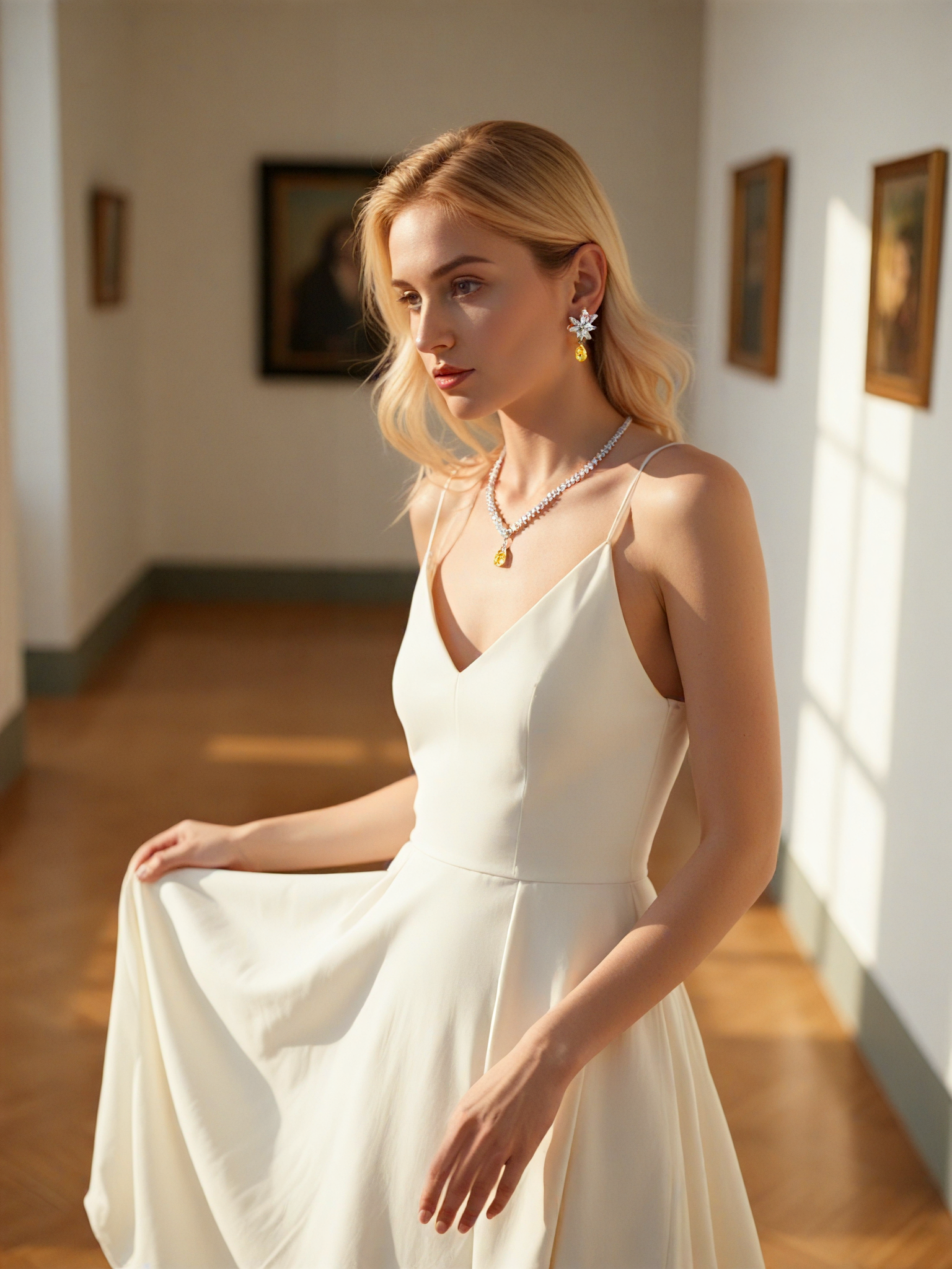 MissDiamond Pear Cut Lab Grown Diamond 3.02CT 18K White Gold Pendant Necklace MSN-886