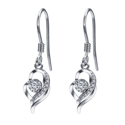 MissDiamond Lab Grown Diamond 0.05CT/2 S925 Silver Dangle Earrings MSES-003