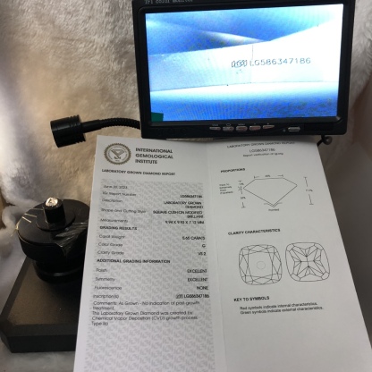 MissDiamond CVD LG586347186 Cushion Cut 5.65CT G VS2 EX EX Lab Grown Diamond