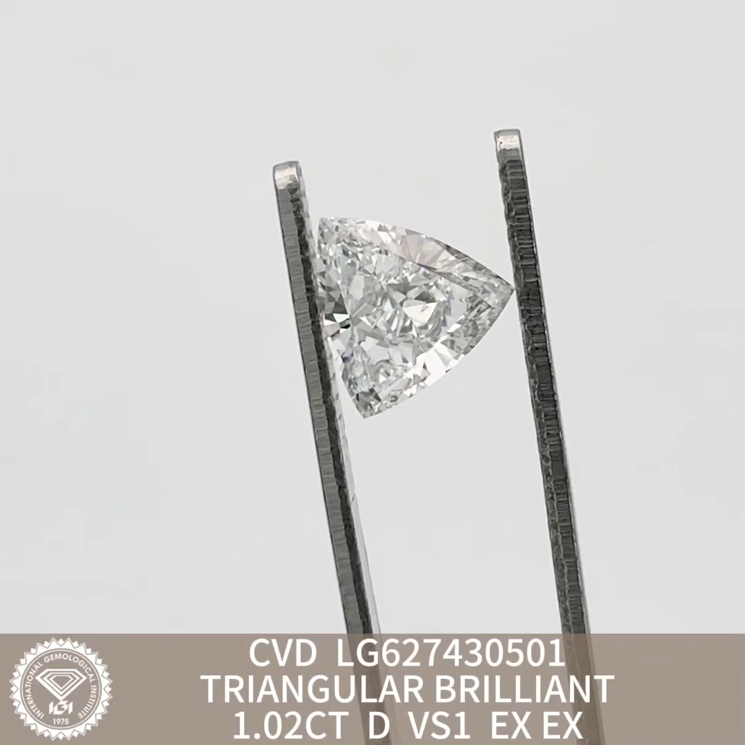 MissDiamond CVD LG627430501 Triangular Brilliant 1.02CT D VS1 EX EX Lab Grown Diamond