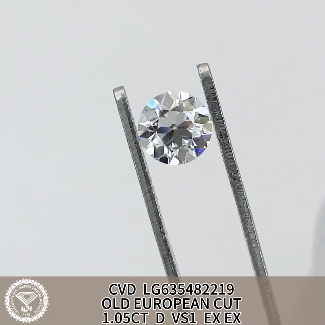 MissDiamond CVD LG635482219 Old European Cut 1.05CT D VS1 EX EX Lab Grown Diamond