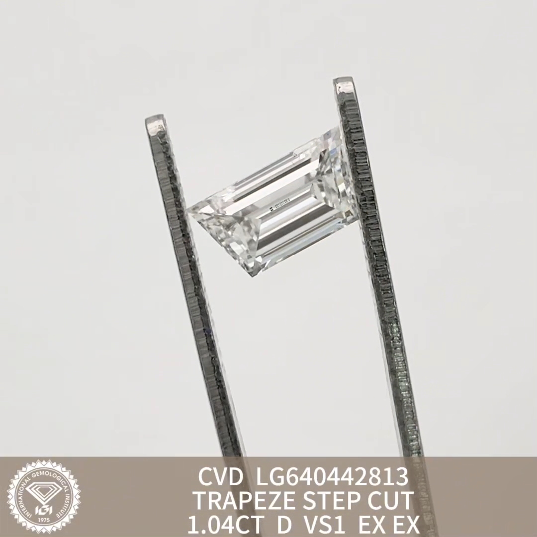MissDiamond CVD LG640442813 Trapeze Step Cut 1.04CT D VS1 EX EX Lab Grown Diamond