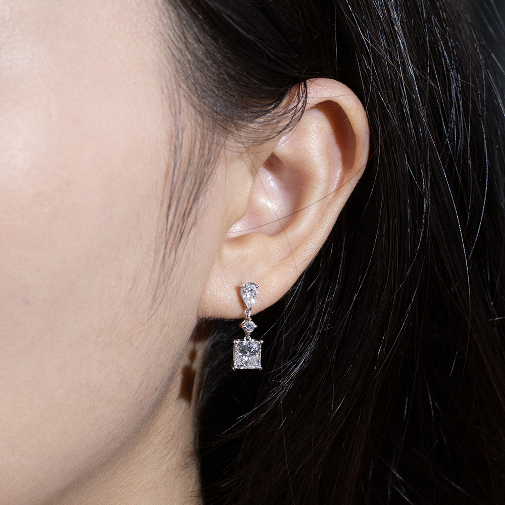 MissDiamond Lab Grown Diamond 1CT 9K White Princess Cut MSE-697