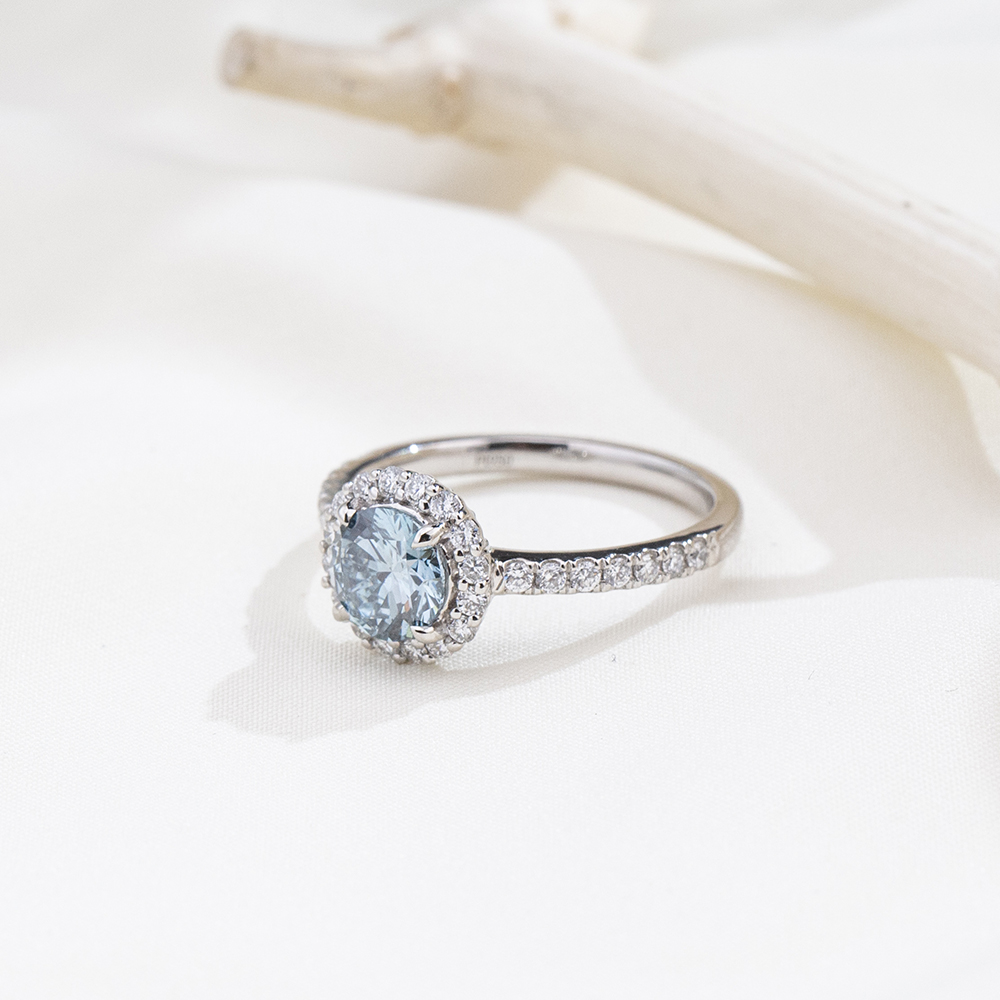 MissDiamond Round Cut Lab Grown Diamond 5.05CT B VS Platinum Halo Ring MSR-1995