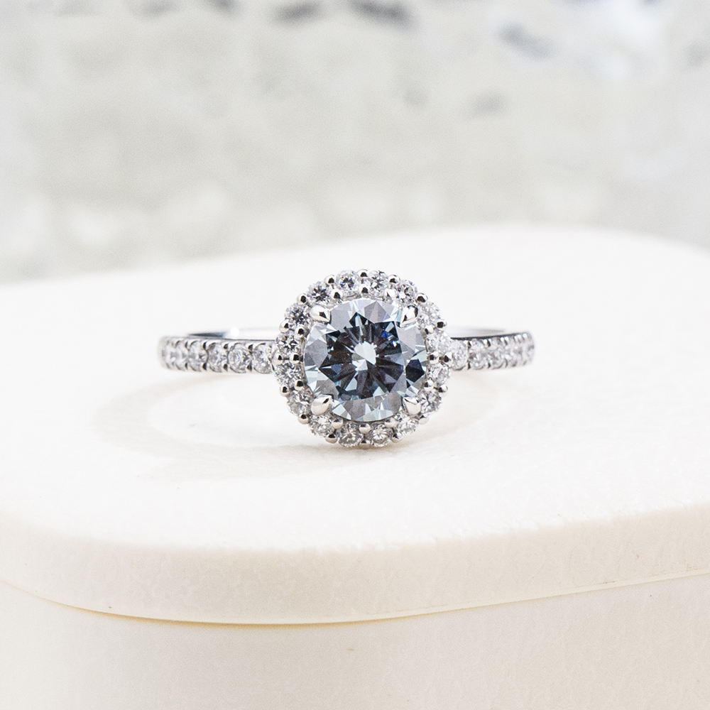 MissDiamond Round Cut Lab Grown Diamond 5.05CT B VS Platinum Halo Ring MSR-1995