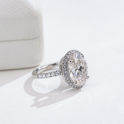 MissDiamond Lab Grown Diamond 6.04CT D G VS1 VVS2 Platinum Halo Ring MSR-828