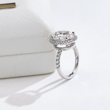 MissDiamond Lab Grown Diamond 6.04CT D G VS1 VVS2 Platinum Halo Ring MSR-828