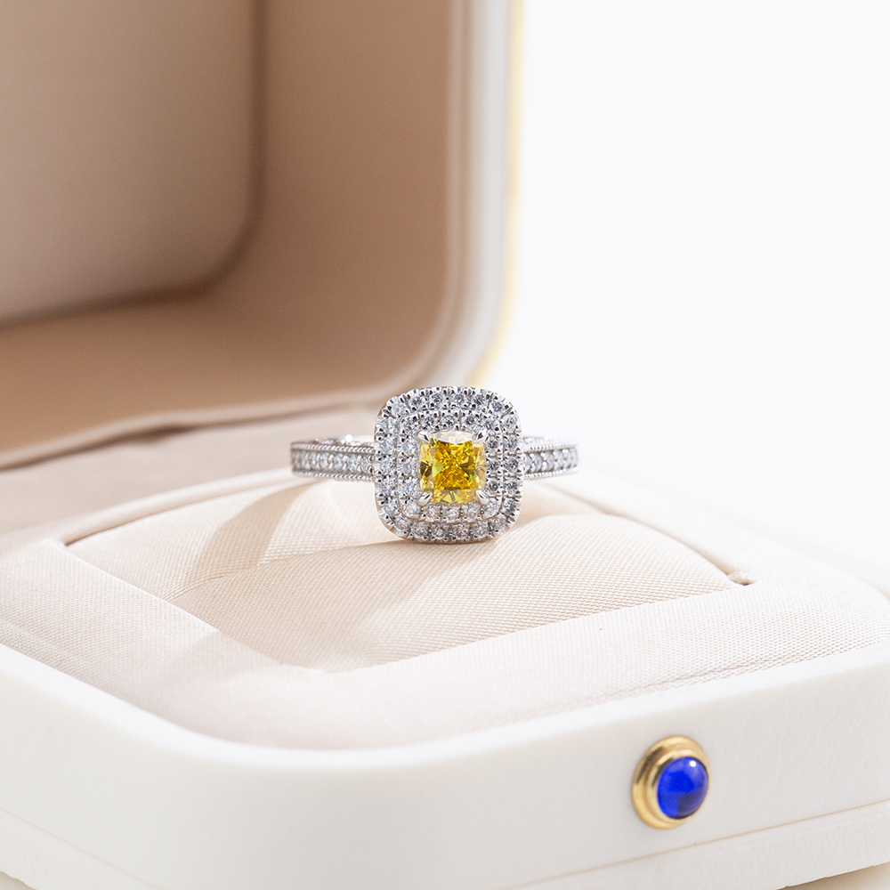 MissDiamond Lab Grown Diamond 0.605CT  VS2 Platinum Halo Ring MSR-1428