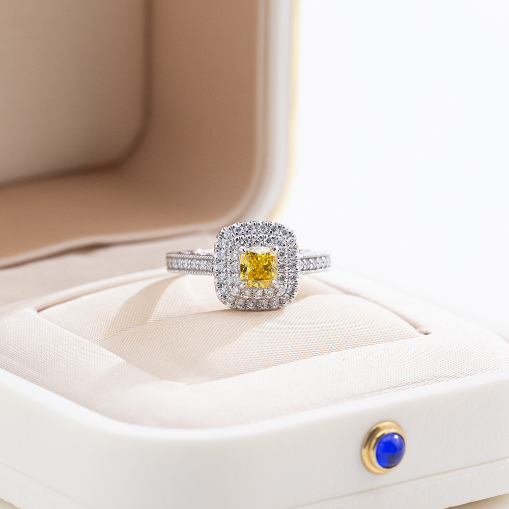 MissDiamond Lab Grown Diamond 0.605CT  VS2 Platinum Halo Ring MSR-1428