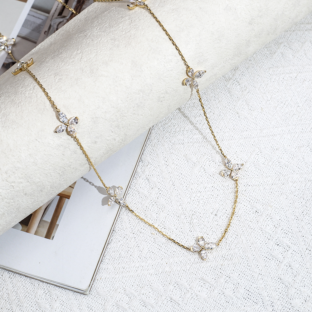 Fancy Shape Lab Grown Diamond E VVS2 14K gold Necklace MSN-845