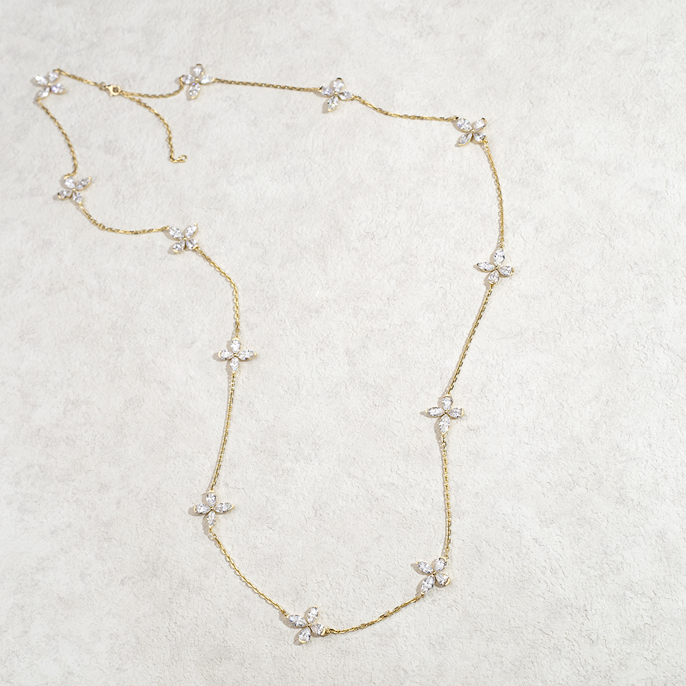 Fancy Shape Lab Grown Diamond E VVS2 14K gold Necklace MSN-845