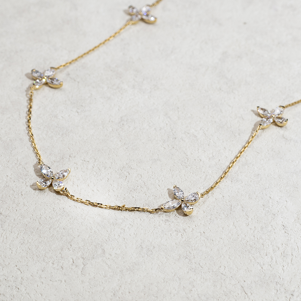 Fancy Shape Lab Grown Diamond E VVS2 14K gold Necklace MSN-845