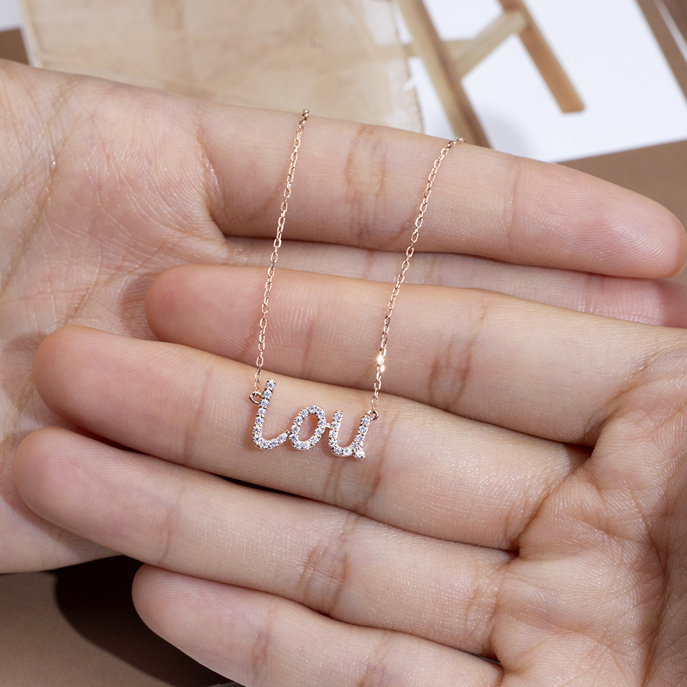 MissDiamond Round Shape Lab Diamond E VVS2 10K Rose Gold Pendant Necklace MSN-857