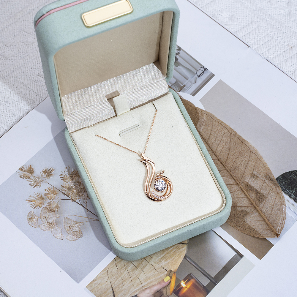 MissDiamond Round Shape Lab Diamond E VVS2 18K Rose Gold Pendant Necklace MSN-854