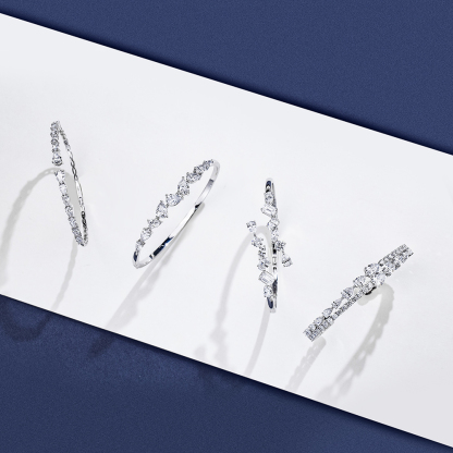 MissDiamond Lab Grown Diamond 18K White Gold Mixed Shape Bracelet MSB-647