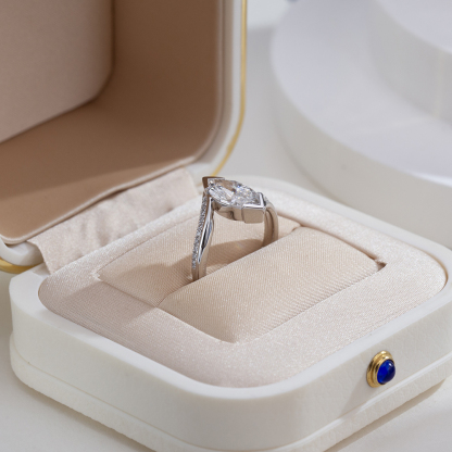 MissDiamond Marquise Cut Lab Grown Diamond 1.51CT 18K White Gold Solitaire Ring MSR-1942