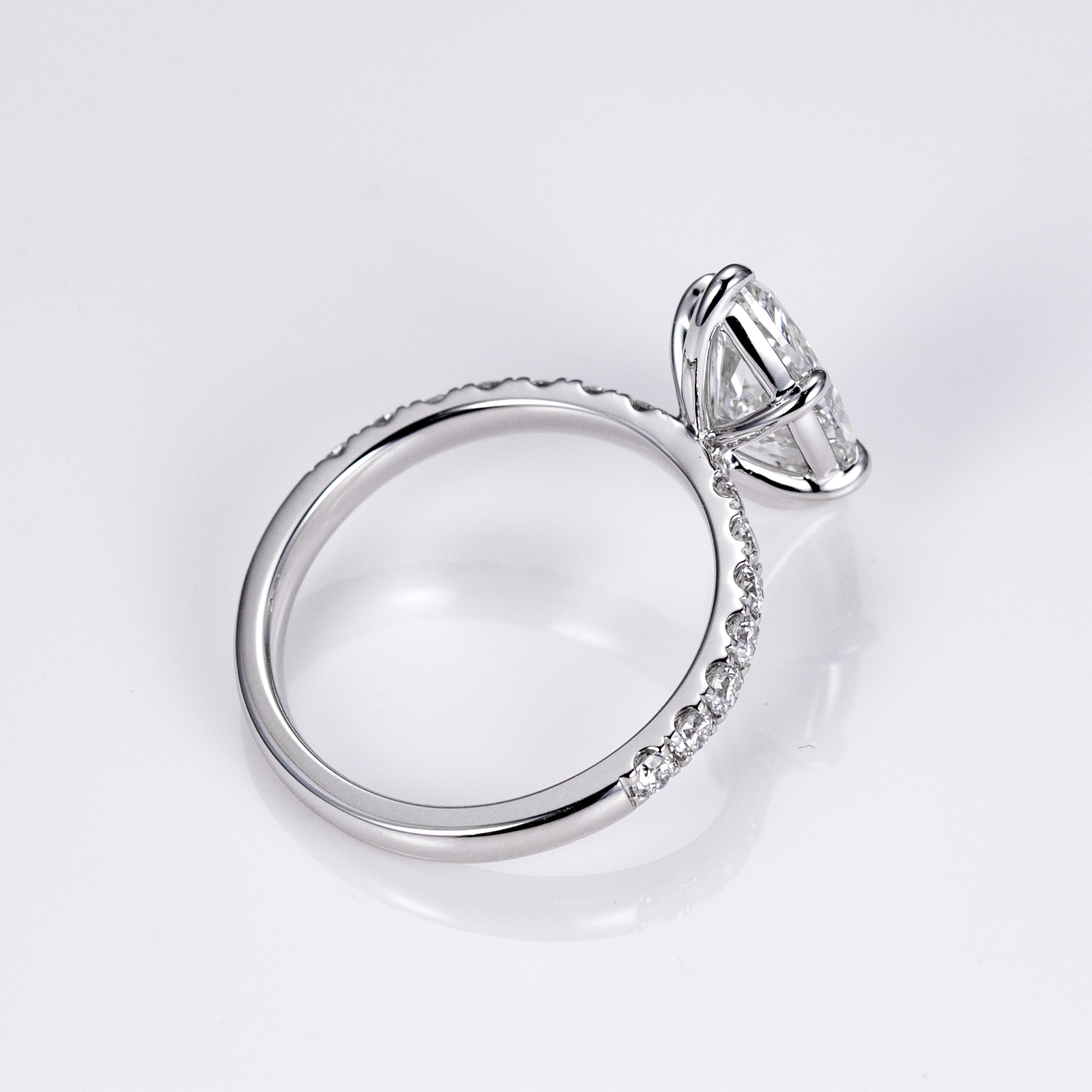 MissDiamond Marquise Cut Lab Grown Diamond 3.05CT 18K White Gold Halo Ring MSR-1125