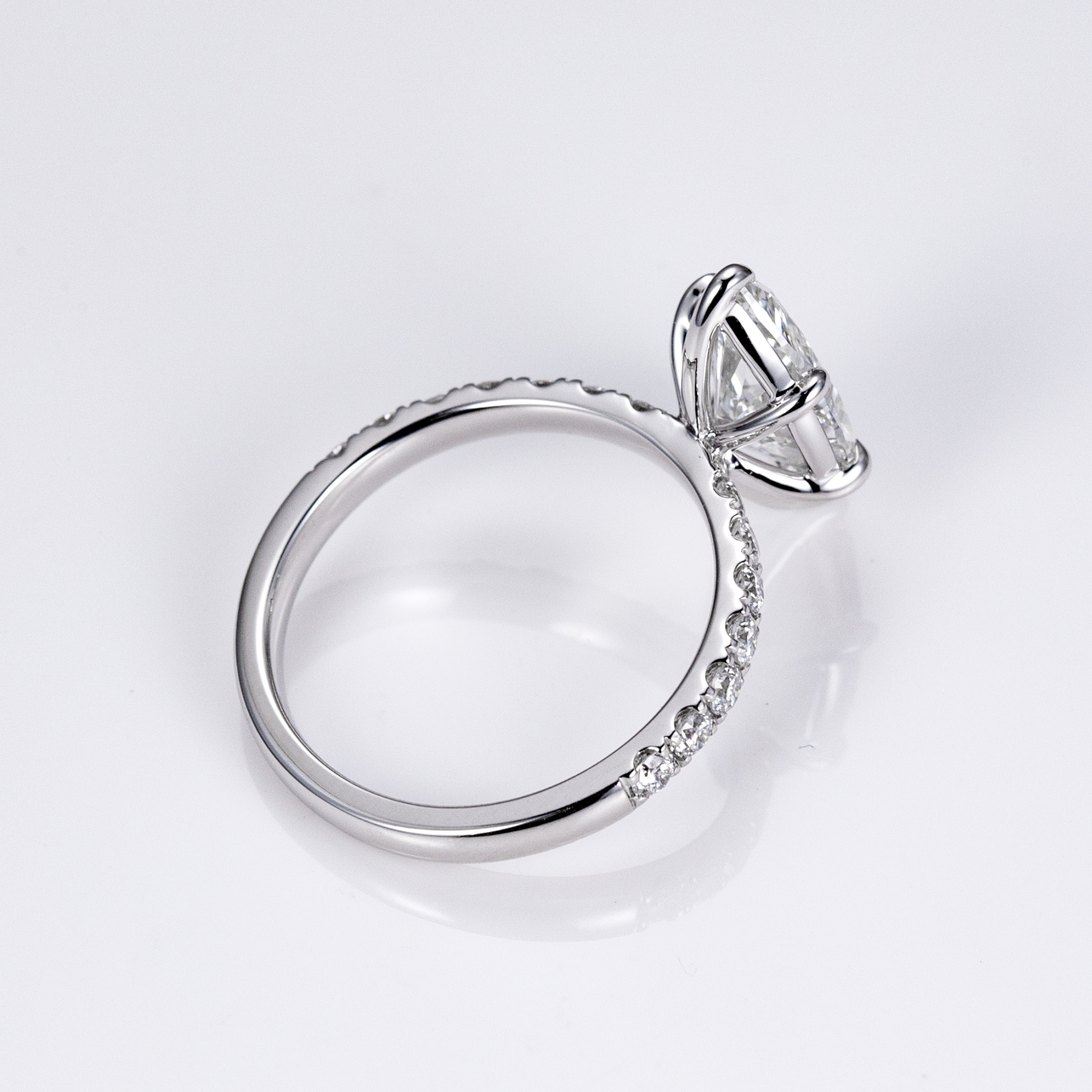 MissDiamond Marquise Cut Lab Grown Diamond 3.05CT 18K White Gold Halo Ring MSR-1125