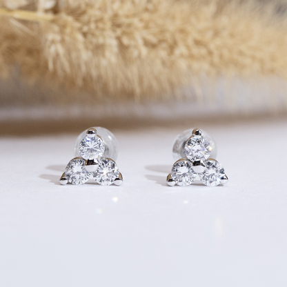 MissDiamond Round Cut Lab Grown Diamond S925 Silver Studs Earrings MSE-884