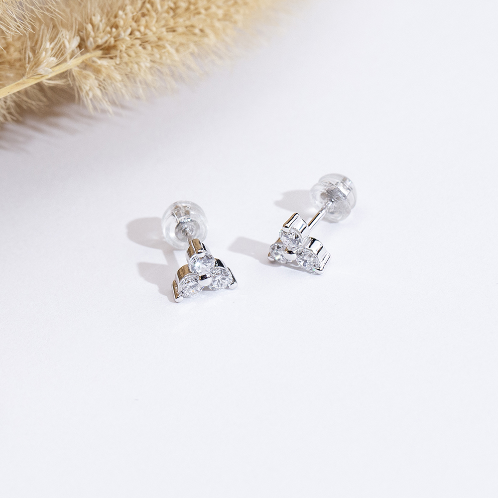 MissDiamond Round Cut Lab Grown Diamond S925 Silver Studs Earrings MSE-884