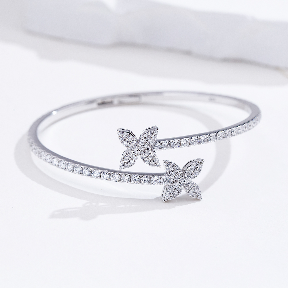 MissDiamond Lab Grown Diamond 18K White Gold Tennis Bracelet MSB-655